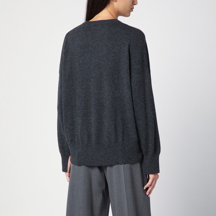 o1d2blof0824 Anthracite Cashmere Jumper in Dark Grey