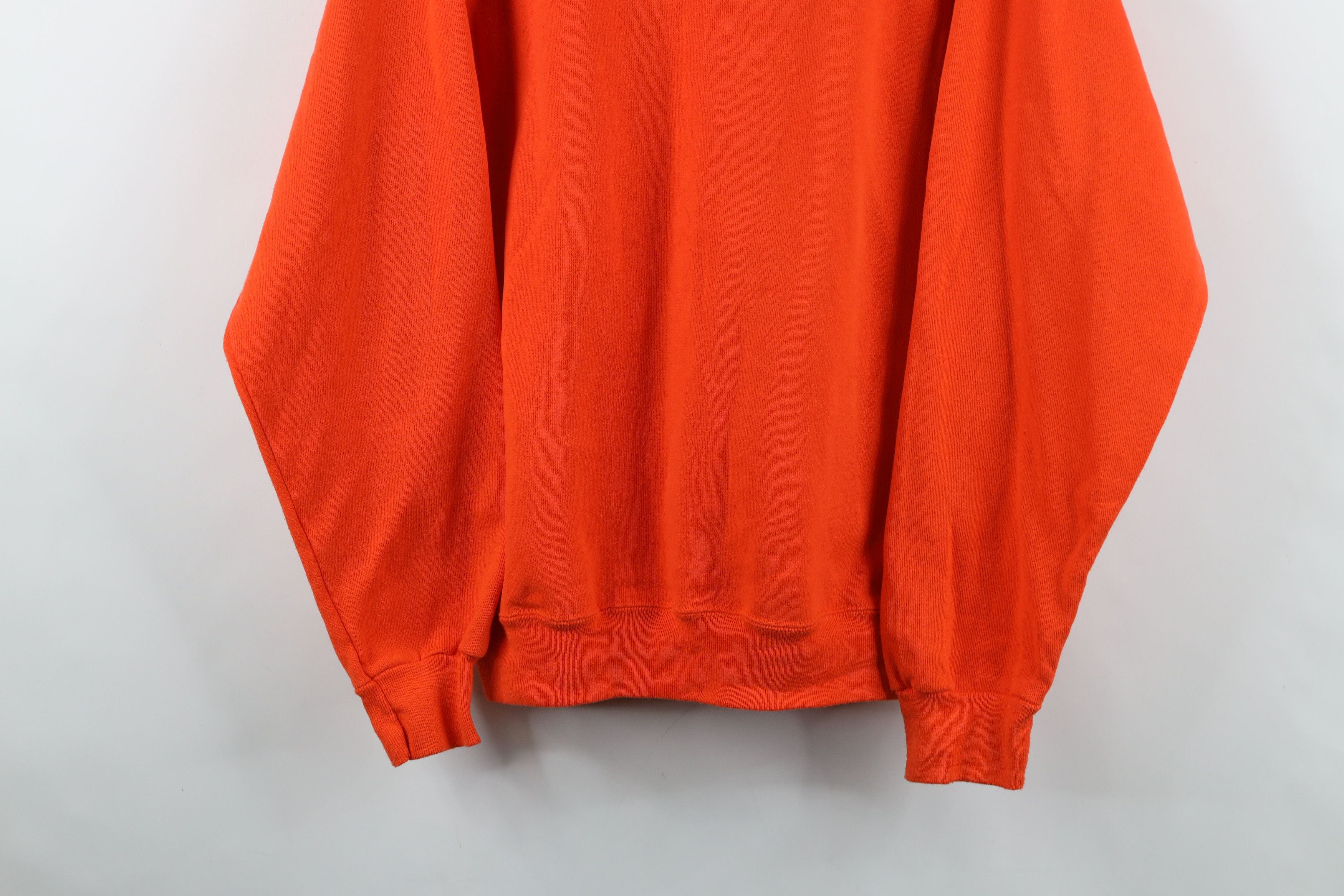 Vintage Vintage 90s Streetwear Blank Raglan Sweatshirt Orange USA Size US L / EU 52-54 / 3 - 3 Thumbnail