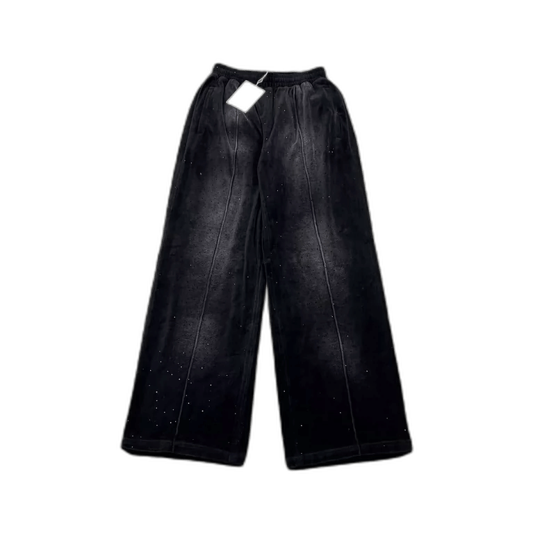 Alexander Wang AlexanderWang black velvet wide-leg pants Size 24" / US 00 / IT 34 - 1 Thumbnail