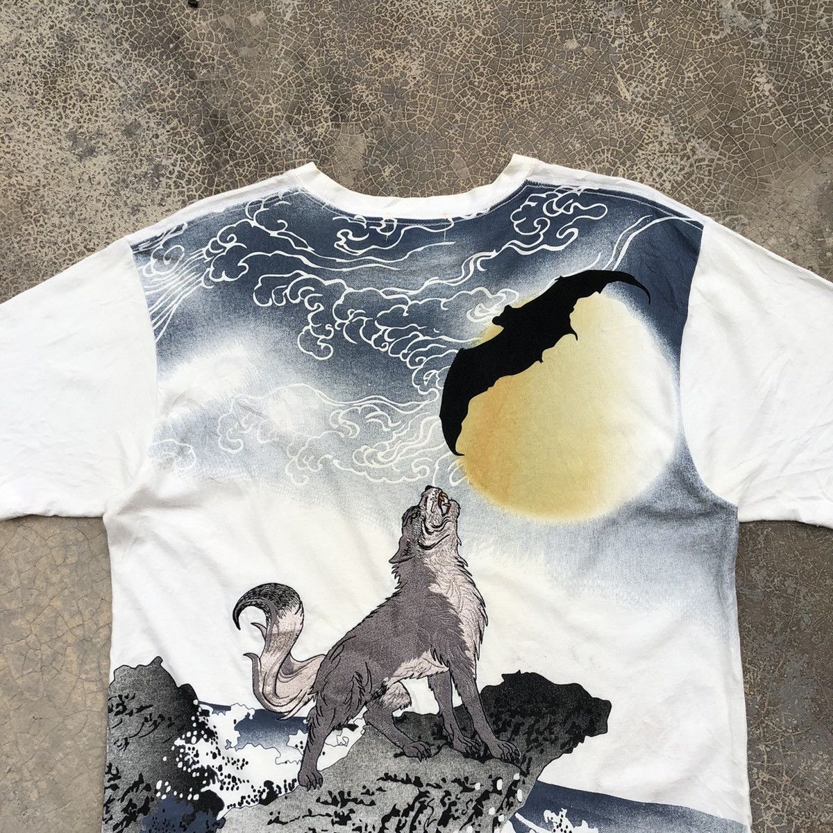 Japanese Brand × Kamakura KARAKURI Tamashii very Rare Wolf Embroidered Design T-Shirt Size US L / EU 52-54 / 3 - 5 Thumbnail