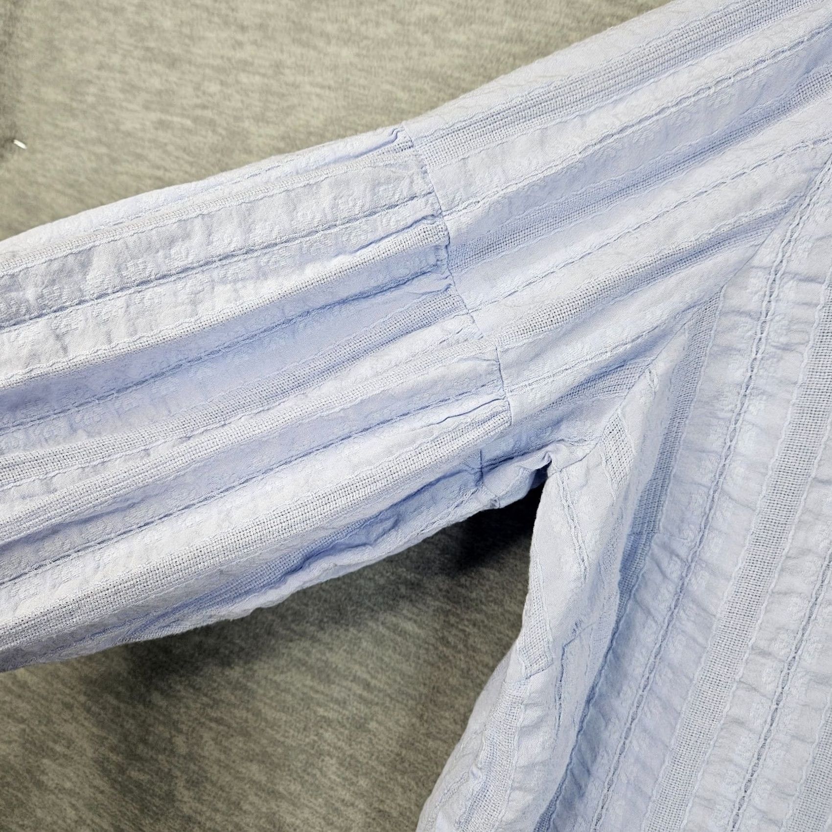 J. Jill J.Jill Women's Button-Up Relaxed V-neck Long Sleeve Blouse XL Blue Cotton Blend Rayon Solid Shirt Size XL / US 12-14 / IT 48-50 - 6 Thumbnail