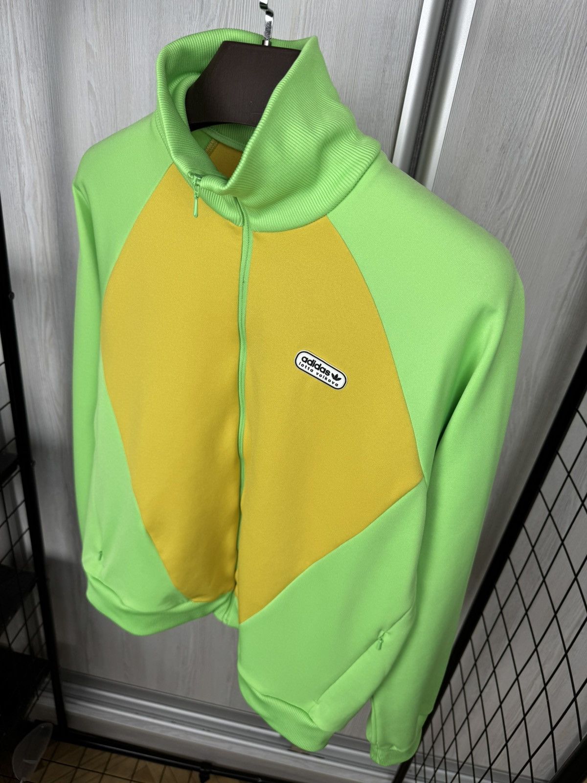 Adidas Adidas x Lotta Volkova Green Yellow Podium Track Top Jacket Size M / US 6-8 / IT 42-44 - 8 Thumbnail