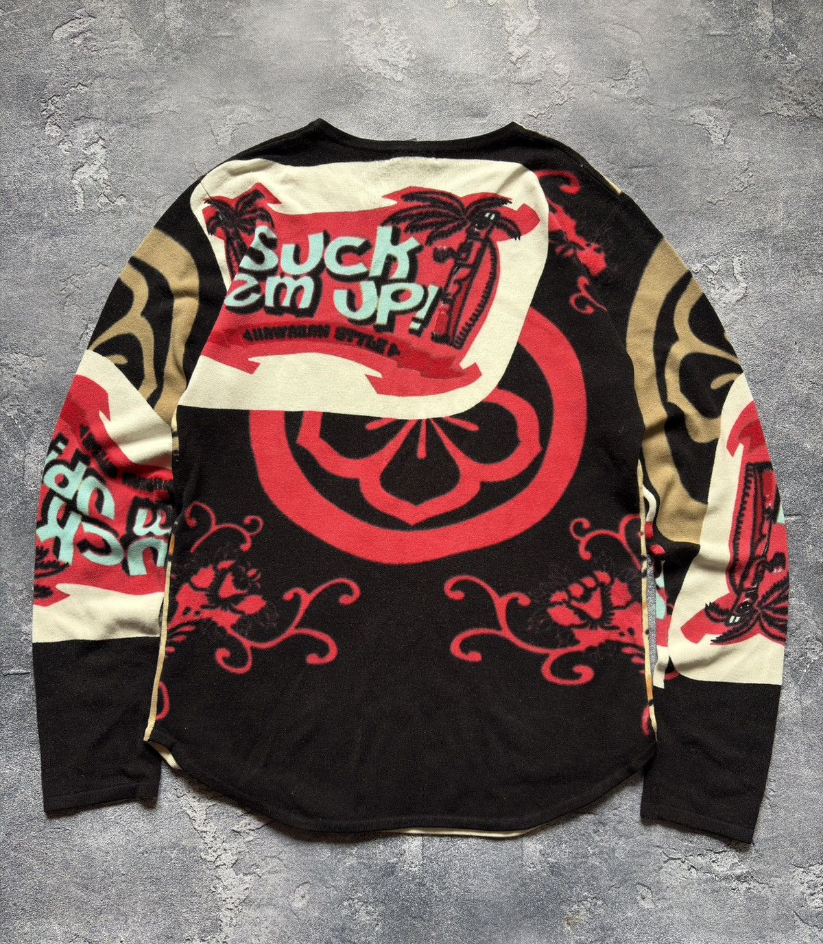 Custo Barcelona Vintage Custo Barcelona All Over Print Y2K Wool Sweater Rare Size M / US 6-8 / IT 42-44 - 2 Thumbnail