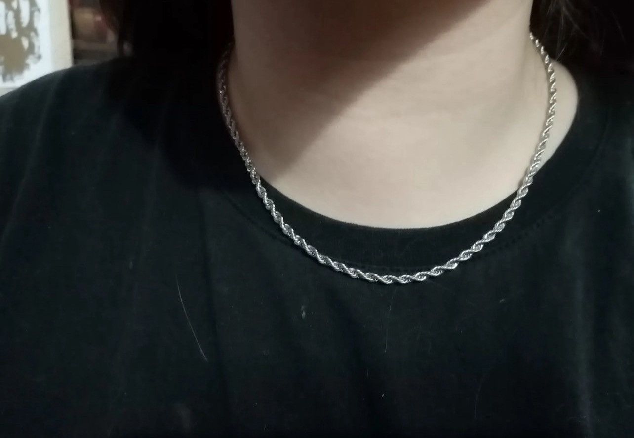 Other 45 CM Silver Color Rope Chain Necklace Size ONE SIZE - 1 Thumbnail