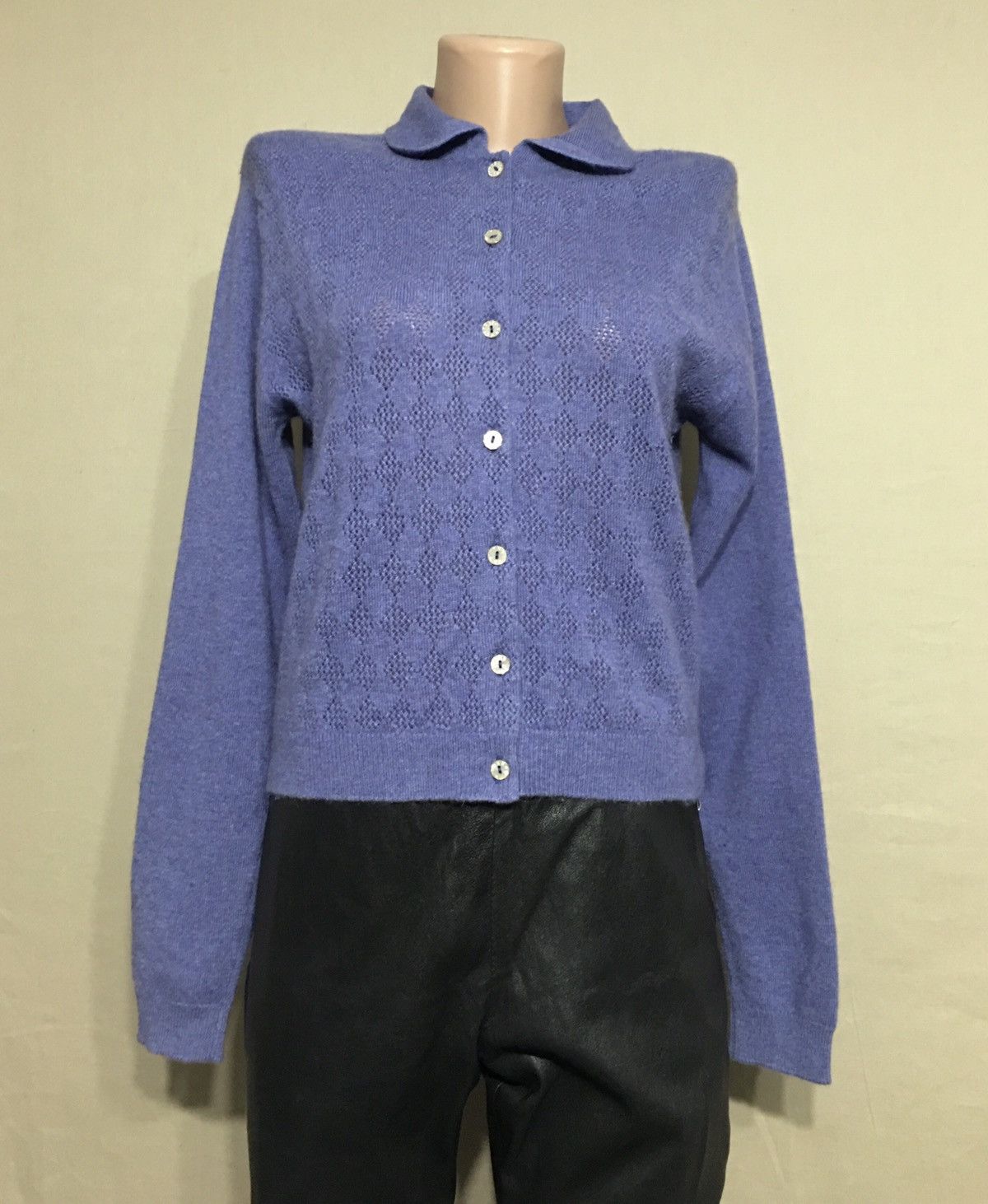 Designer BRORA Cashmere Blue Elegantly Scotland Cardigan UK 12 Size M / US 6-8 / IT 42-44 - 1 Thumbnail