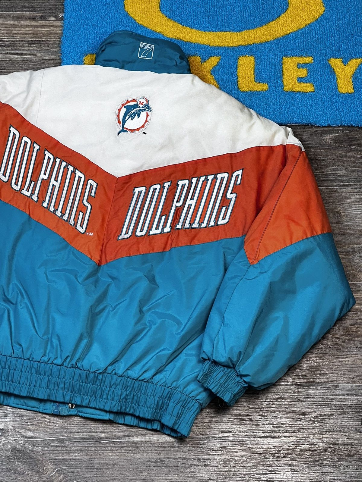 Logo 7 × NFL × Vintage Vintage 90’s 7 Logo Miami Dolphins NFL Tricolour Jacket Size US L / EU 52-54 / 3 - 2 Thumbnail