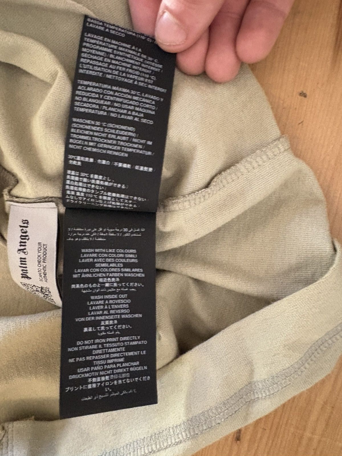 Palm Angels Broken logo panelled tee green / beige Size US L / EU 52-54 / 3 - 4 Thumbnail