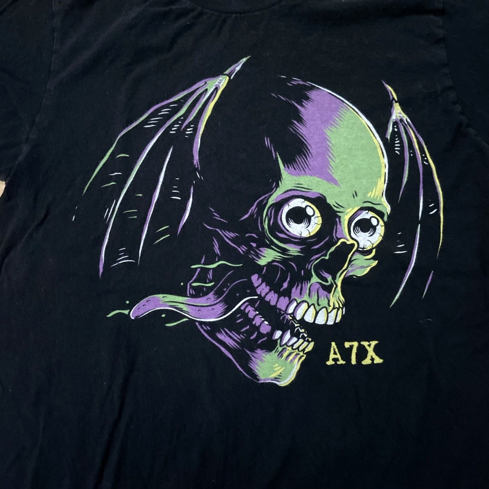Tultex VINTAGE Avenged Sevenfold A7X Shirt Winged Skull Logo Merch Death Bat Mens M Black Tee Size US M / EU 48-50 / 2 - 2 Thumbnail