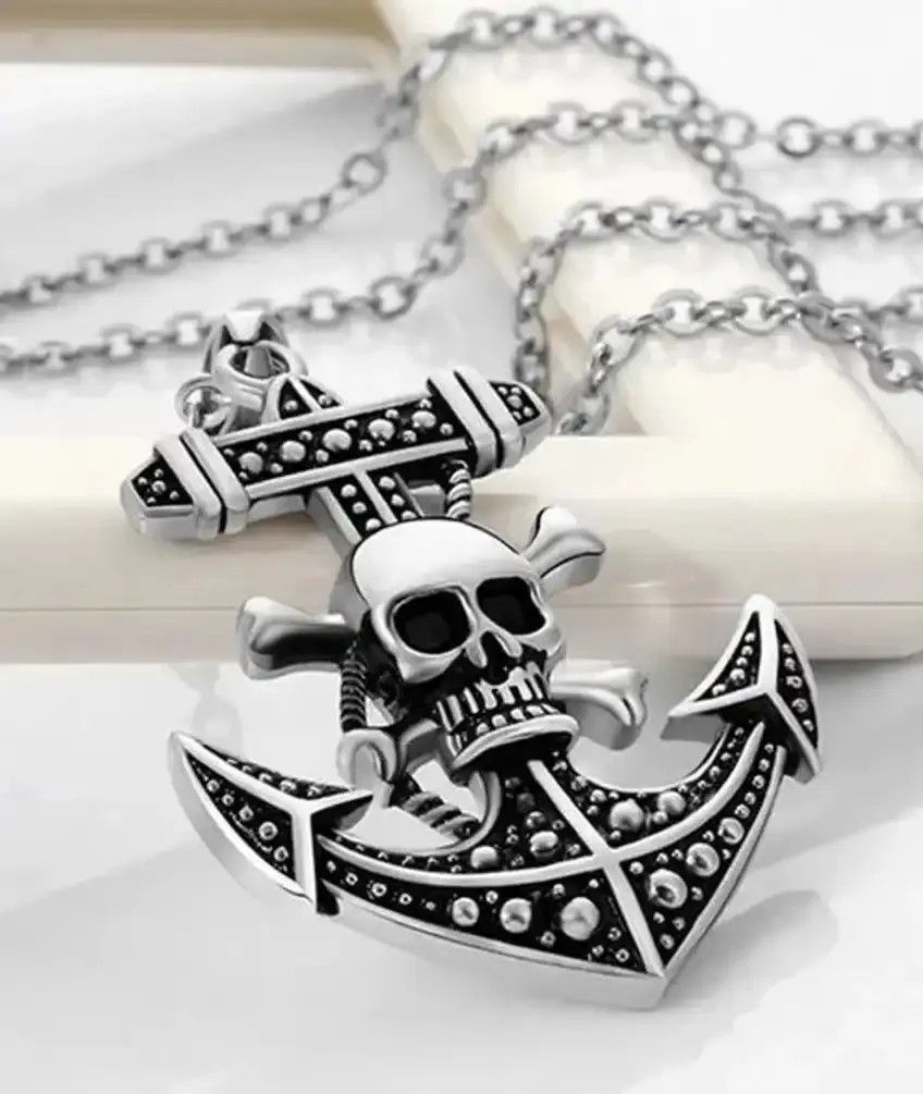Jewelry Pirate Skull Necklace Size ONE SIZE - 5 Thumbnail