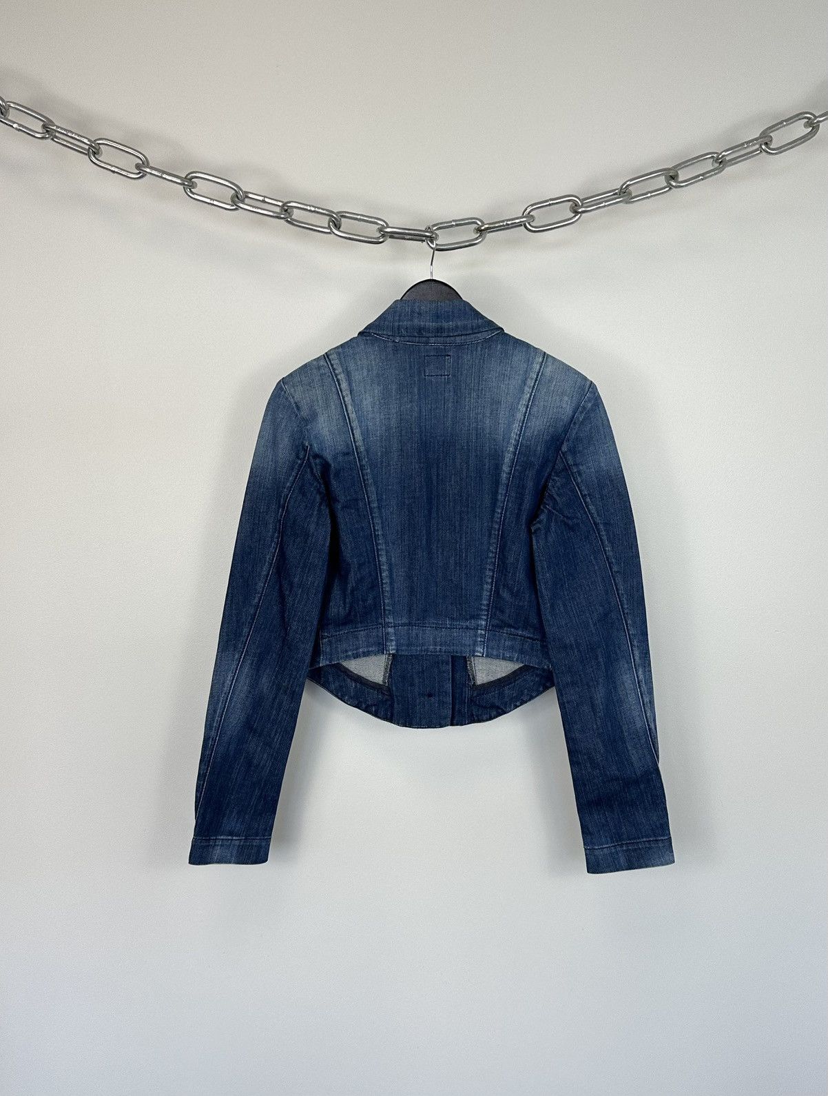 Miss Sixty Vintage Miss Sixty Avant Garde Y2K Crazy Biker Denim Jacket Size L / US 10 / IT 46 - 2 Thumbnail