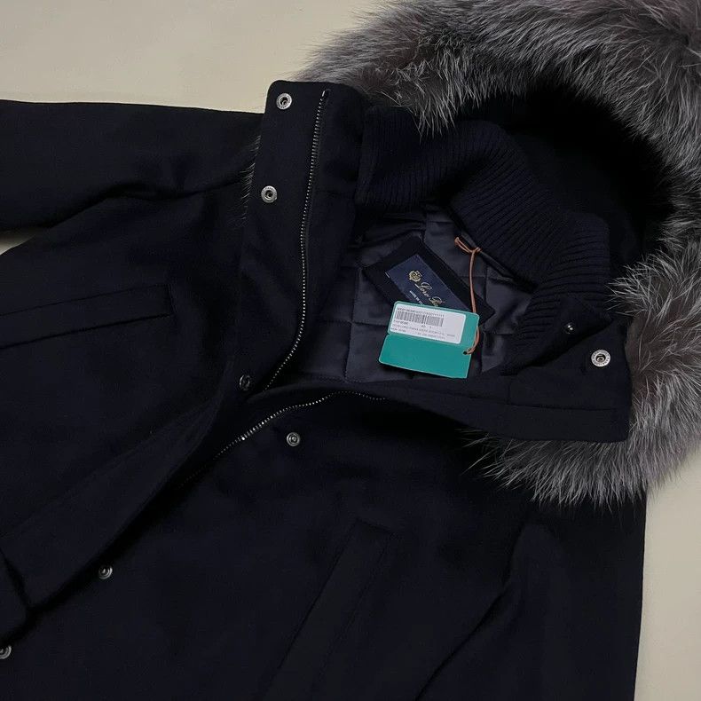 Loro Piana LORO PIANA A dark blue cashmere short coat for ladies Size XS / US 0-2 / IT 36-38 - 2 Thumbnail