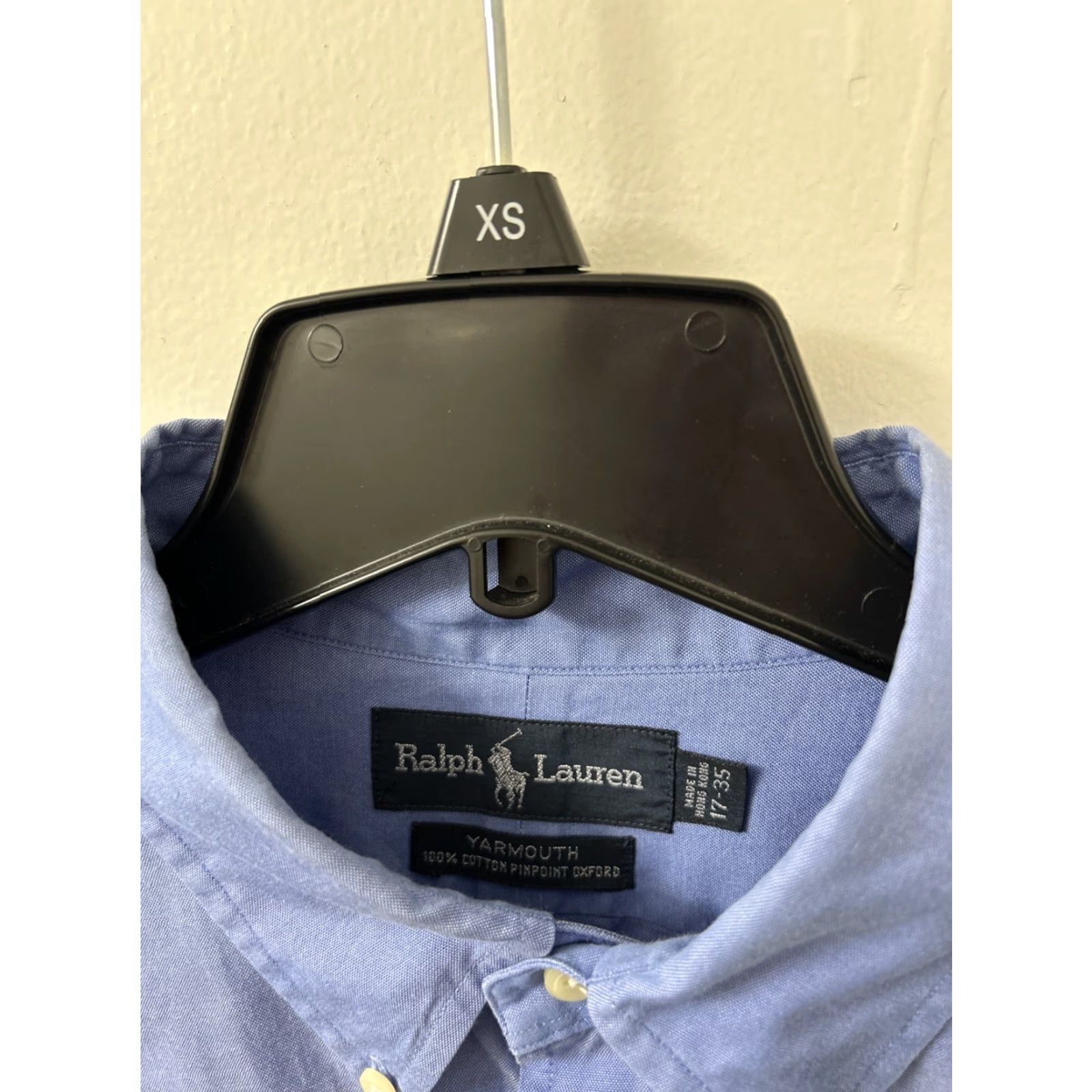 Polo Ralph Lauren Ralph Lauren Shirt Mens 17-35 Blue Button-Down Long Sleeve Pinpoint Oxford L/S Collared Button-Up Regular Size US XL / EU 56 / 4 - 5 Thumbnail