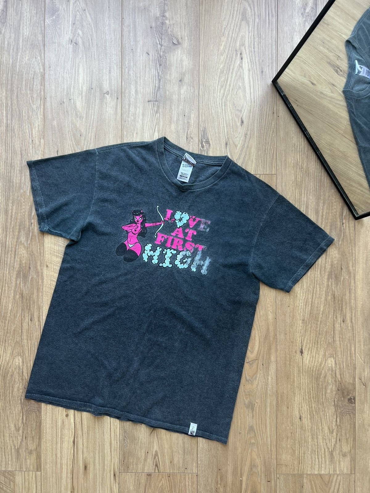 Vintage 00’s LOVE AT FIRST HIGH BOOBS TEE Y2K RARE Size US M / EU 48-50 / 2 - 1 Thumbnail
