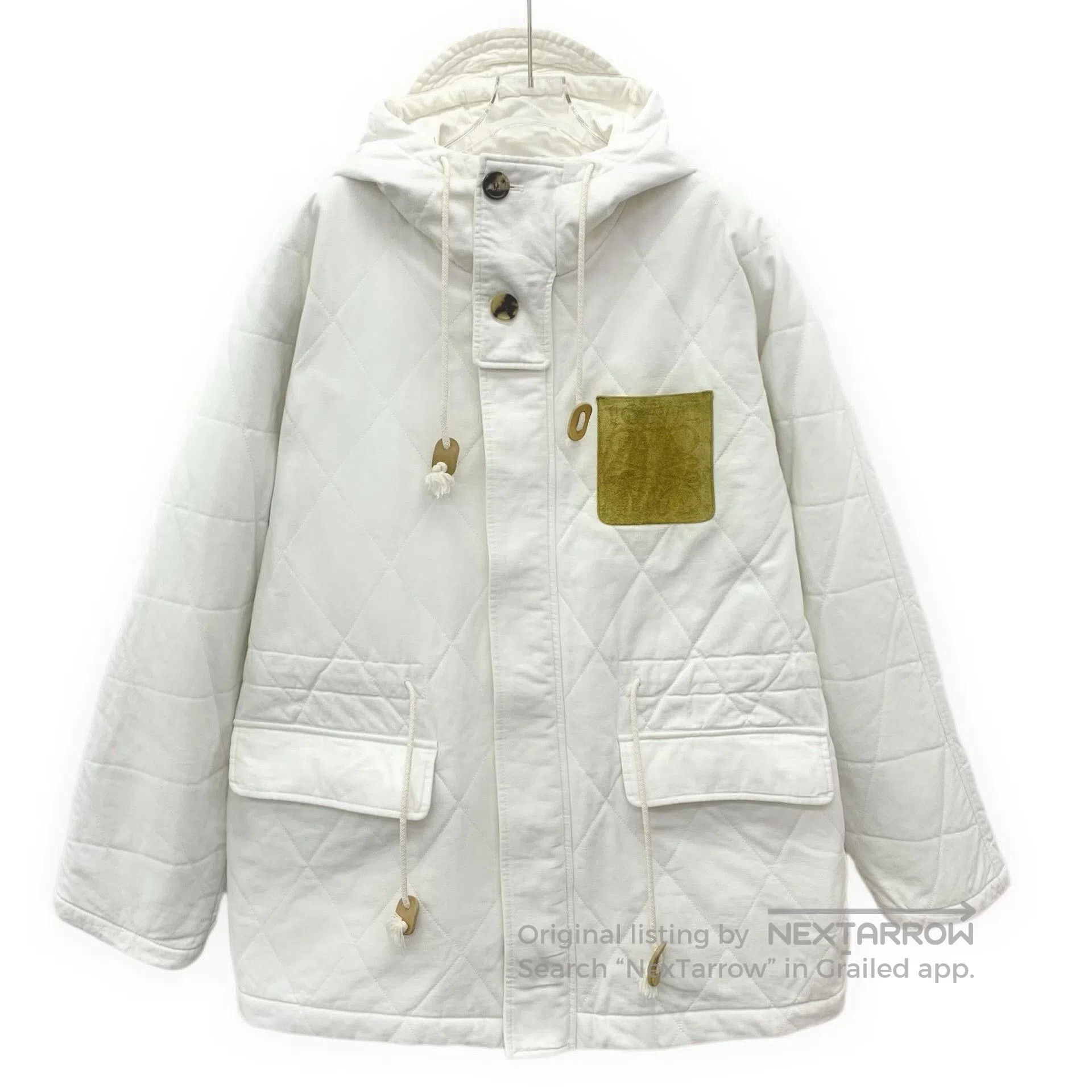 Loewe Loewe White Diamond Quilted Cotton Hooded Jacket. Size US L / EU 52-54 / 3 - 1 Thumbnail