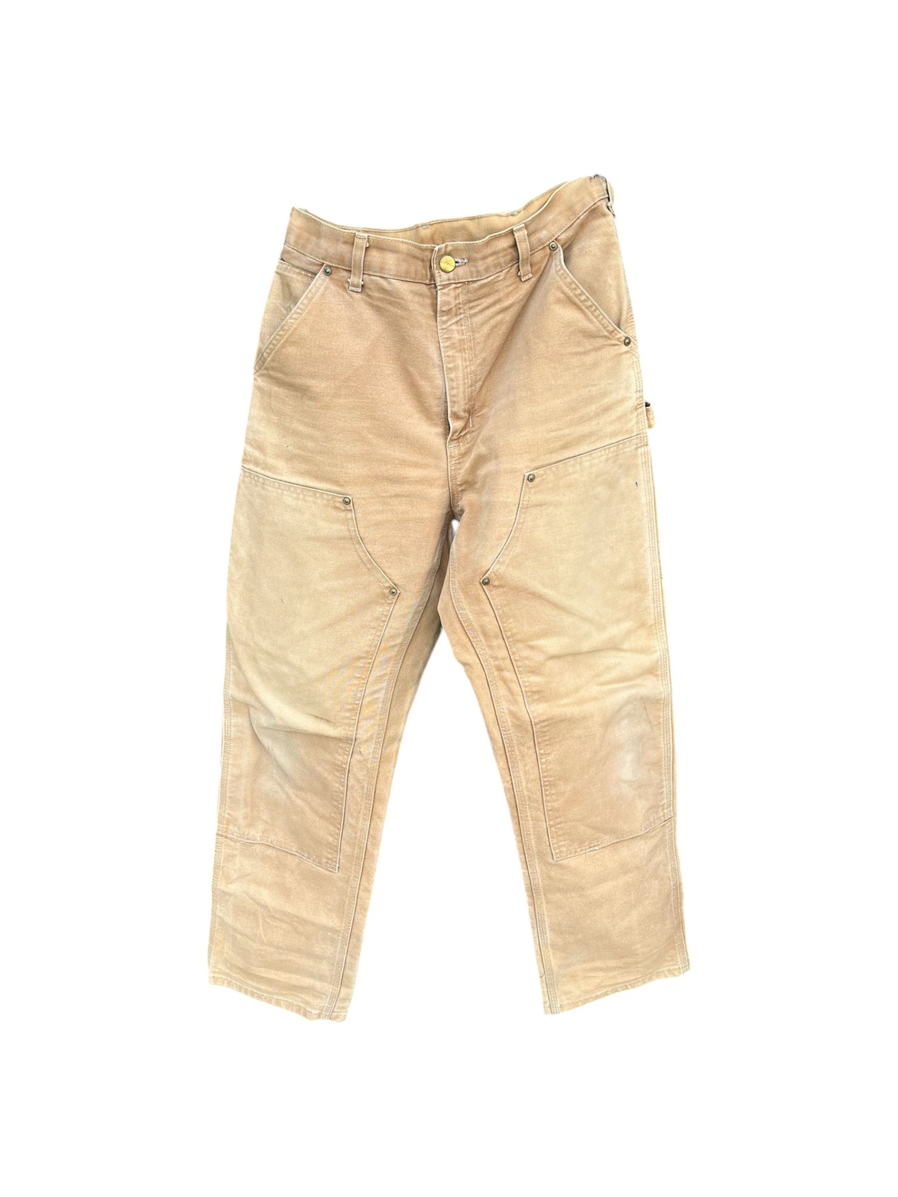 Carhartt Carhatt Double Knee Dungaree Sun Faded Distressed Pants Size US 34 / EU 50 - 6 Thumbnail