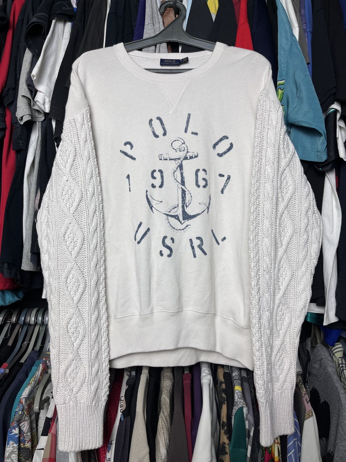 Polo Ralph Lauren × Ralph Lauren × Vintage RALPH LAUREN ARCHIVE SWEATSHIRT WITH KNITTED SLEEVES - 1332 Size US L / EU 52-54 / 3 - 2 Thumbnail