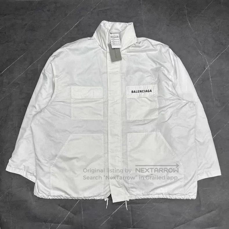 Balenciaga Balenciaga White Embroidered Logo Jacket. Size US L / EU 52-54 / 3 - 1 Thumbnail