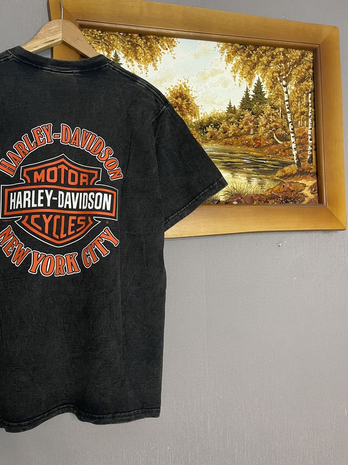 Harley Davidson × Vintage Vintage 2001 Harley Davidson New York City Washed T-shirt Size US M / EU 48-50 / 2 - 4 Thumbnail