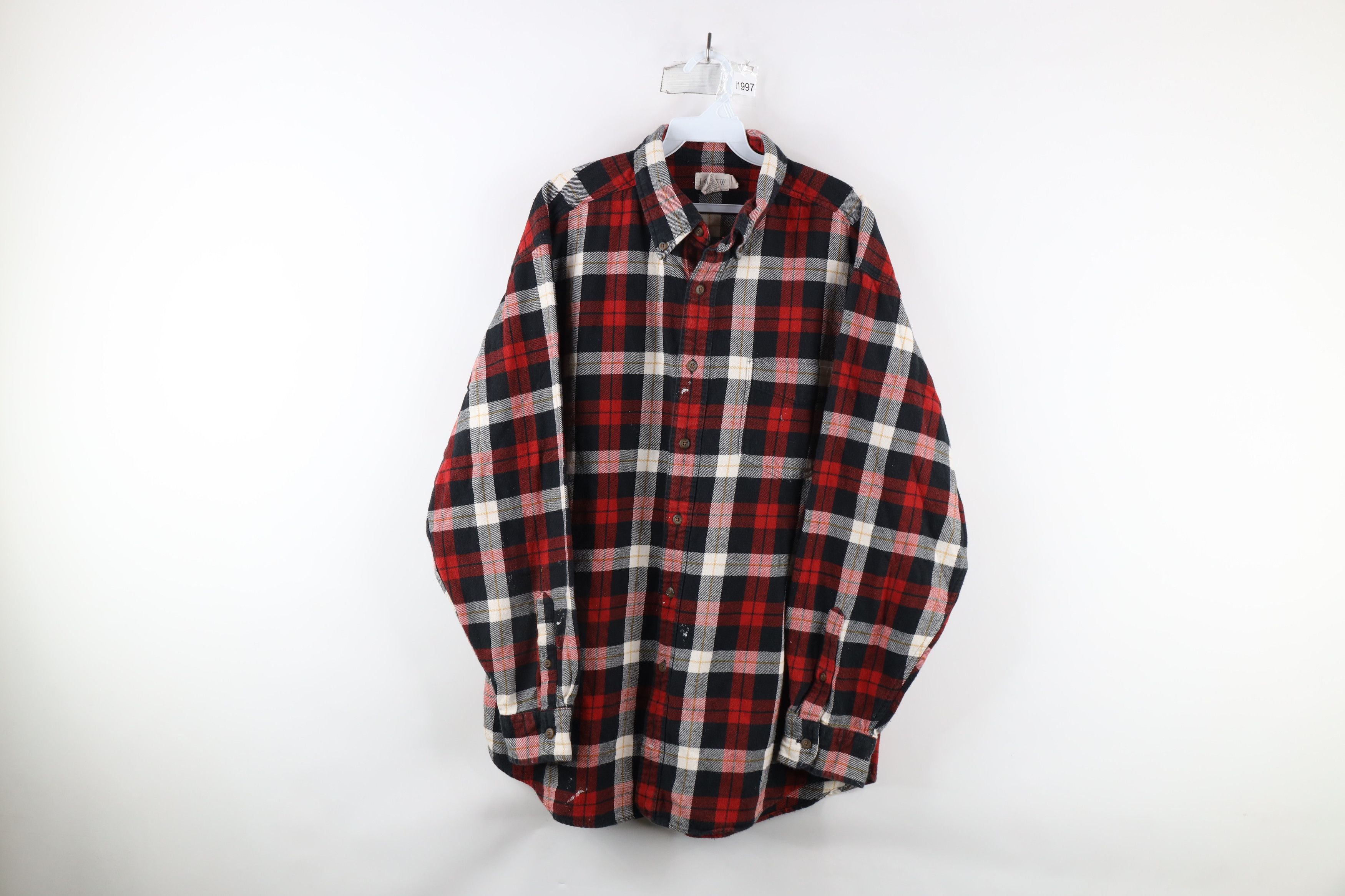 J.Crew × Vintage Vintage 90s J Crew Flannel Collared Button Down Shirt Plaid Size US L / EU 52-54 / 3 - 1 Thumbnail