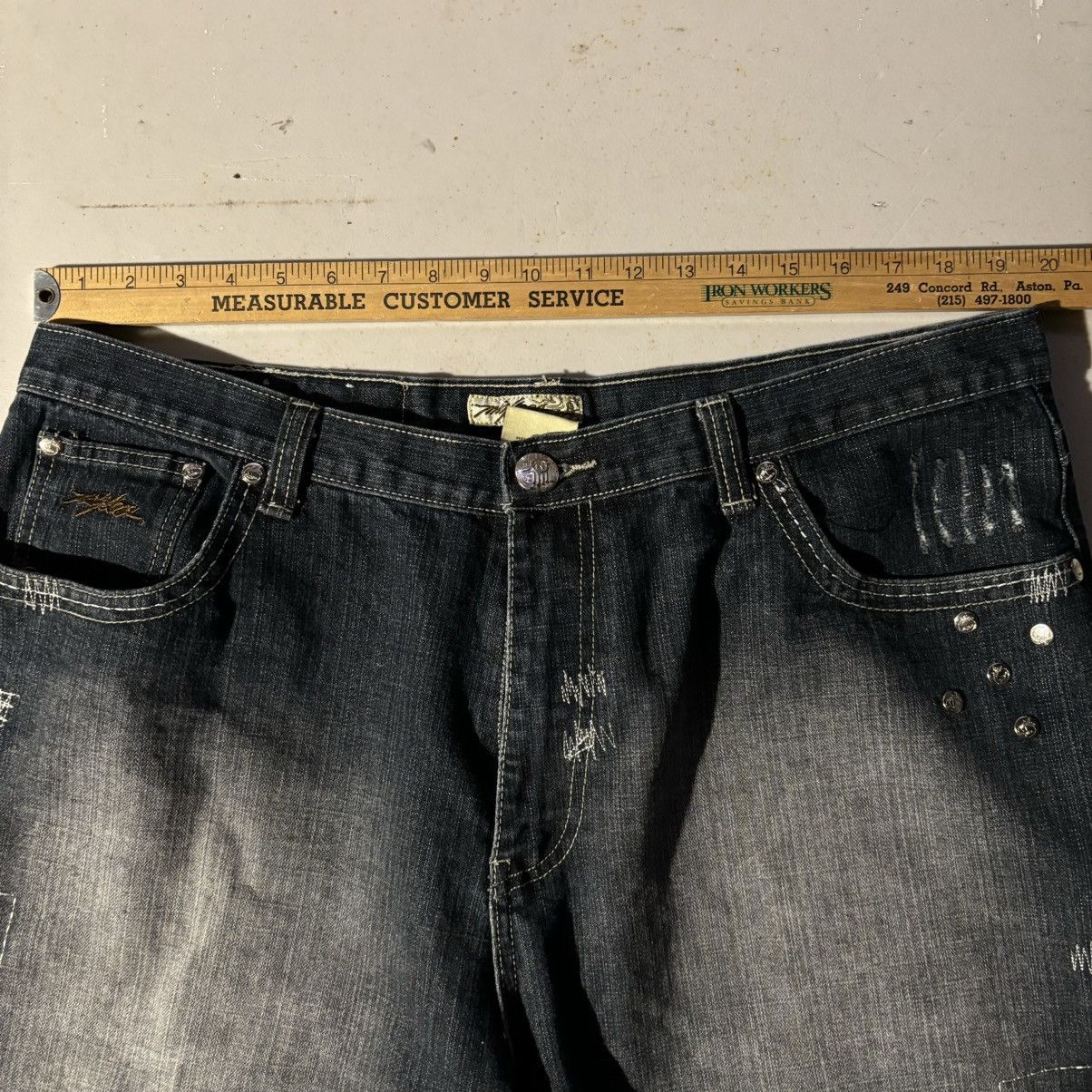 Affliction × JNCO Crazy vintage Y2K Jnco Opium Denim Jean Shorts Size US 38 / EU 54 - 9 Thumbnail