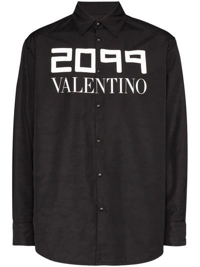 Valentino VALENTINO Logo Print Shirt Jacket Size US M / EU 48-50 / 2 - 7 Thumbnail