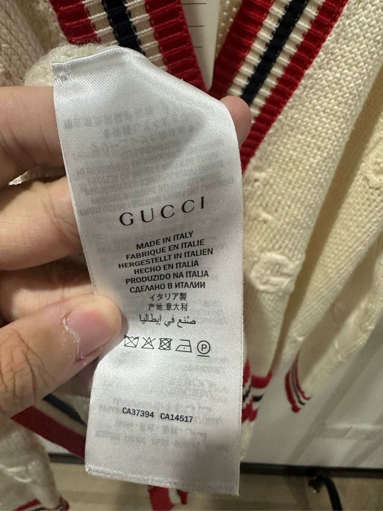 Gucci Gucci Milky white college style GG full print logo cardigan Size US S / EU 44-46 / 1 - 4 Thumbnail