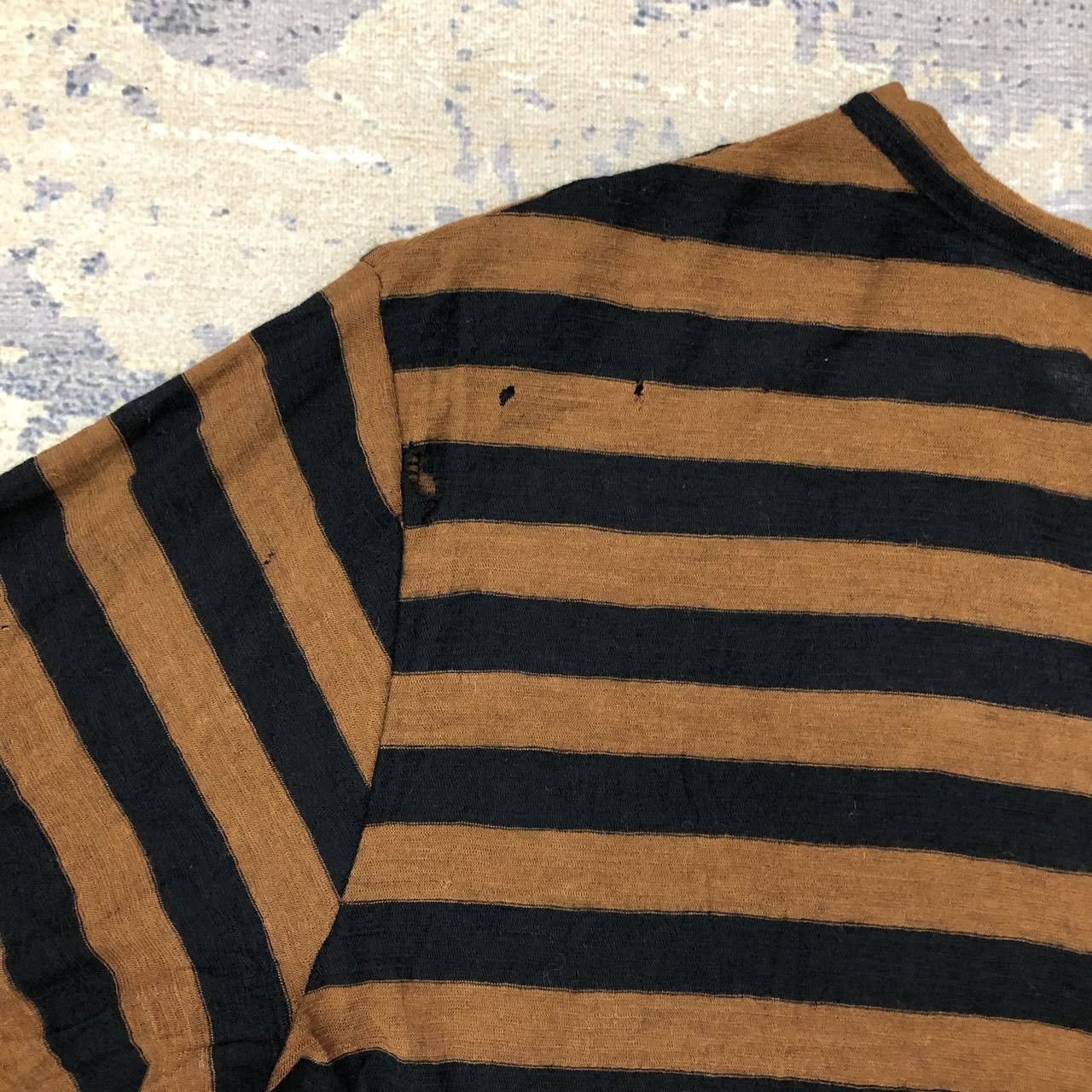 Y's × Yohji Yamamoto T403 YOHJI YAMAMOTO ICONIC STRIPED PUNK RIPPED TEE Size XS / US 0-2 / IT 36-38 - 6 Thumbnail