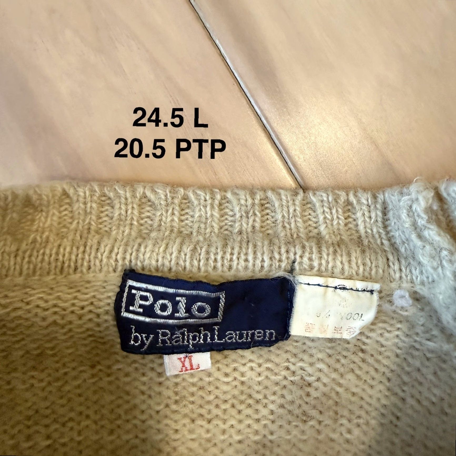 Polo Ralph Lauren Vintage Polo Ralph Lauren Wool Sweater XL Beige 80s Pullover Minimalist New York Mens Pullover Knit Wool Solid Logo Classic 80s Jeans? Size US XL / EU 56 / 4 - 6 Thumbnail