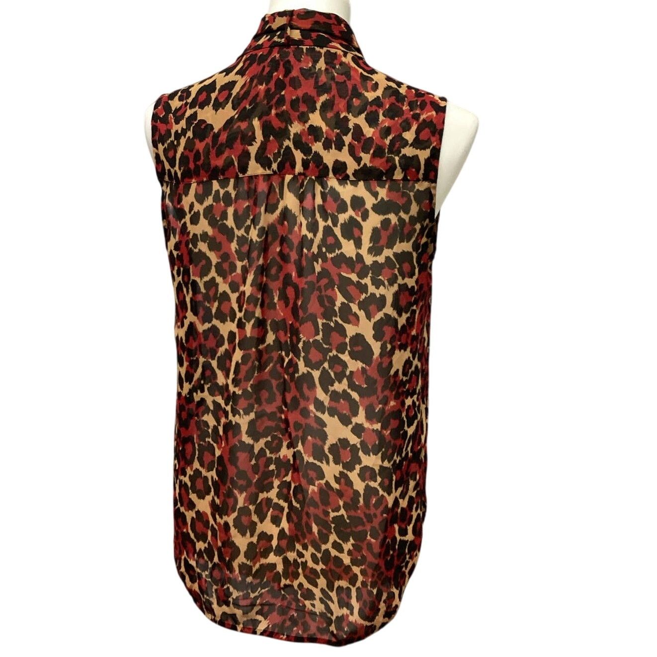 Anne Klein Anne Klein Small Polyester Black Leopard Spot Tank Blouse Size S / US 4 / IT 40 - 5 Thumbnail