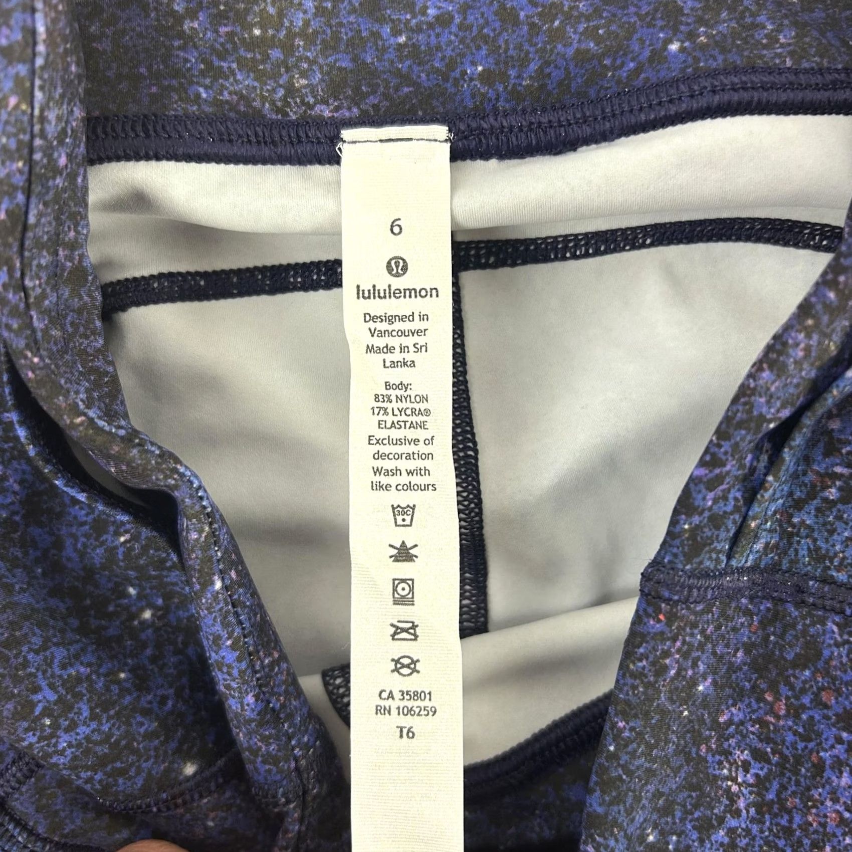 Lululemon Lululemon Leggings 6 Blue Purple Space Dye Pocket High Rise Yoga Gym Womens Size 28" / US 6 / IT 42 - 7 Thumbnail