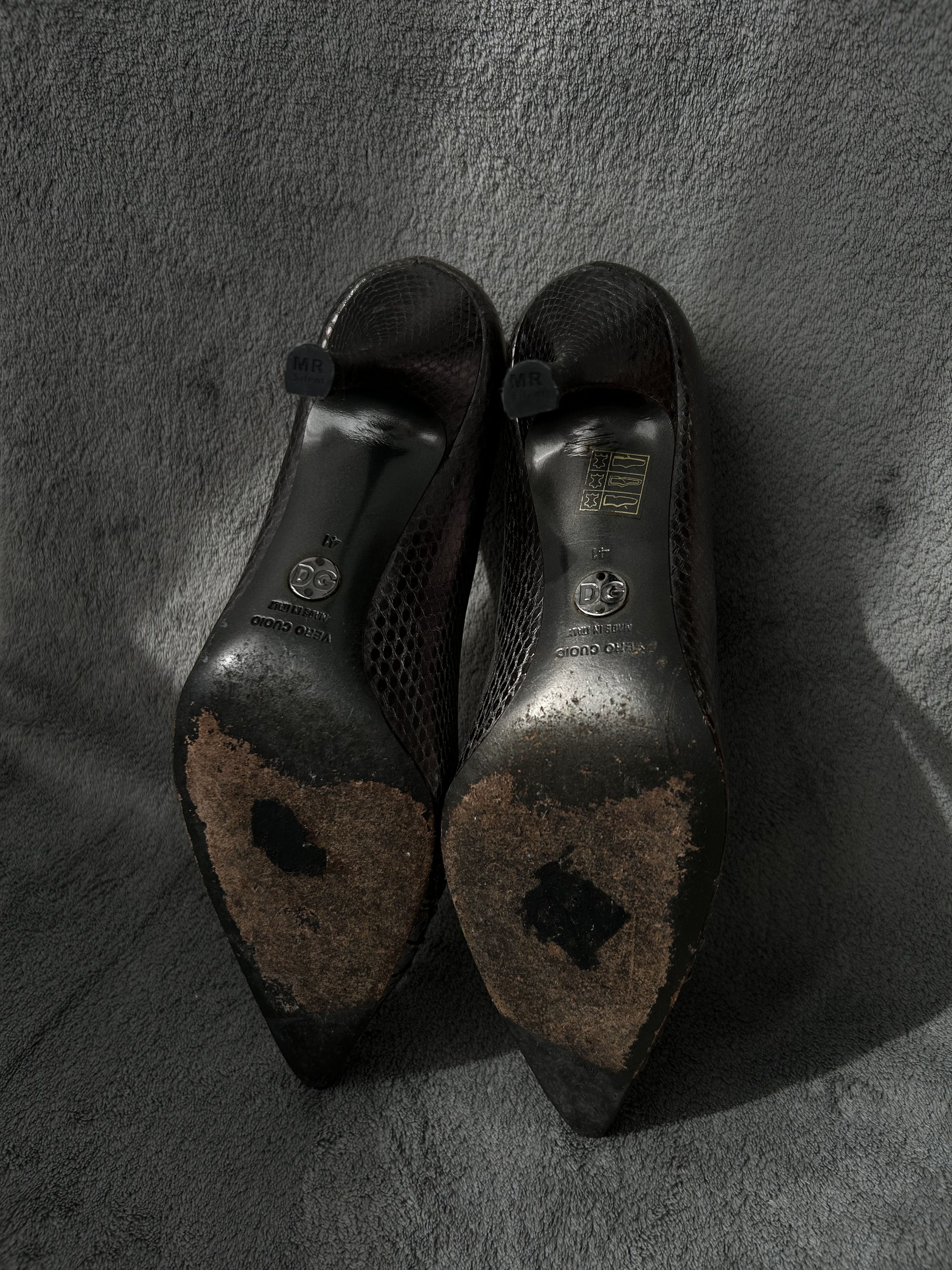 Dolce & Gabbana Dolce & Gabbana Metallic Snakeskin-Embossed Pumps Heels Size US 11 / IT 41 - 7 Thumbnail