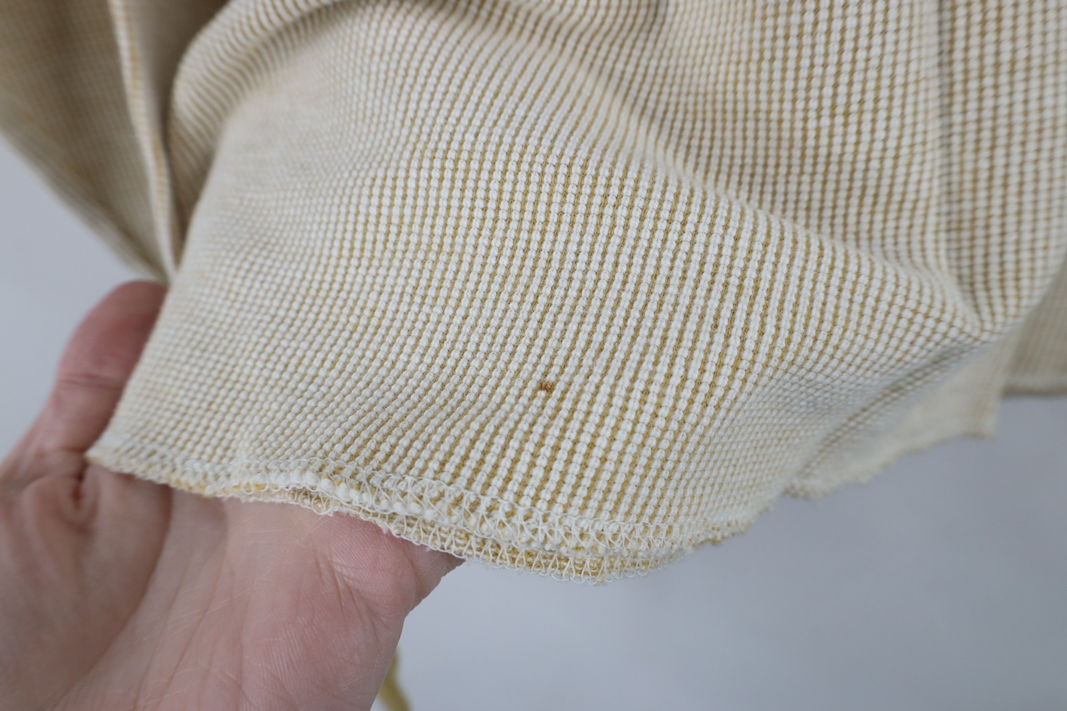 American Eagle Outfitters × Vintage Vintage 90s Y2K American Eagle Waffle Knit T-Shirt Yellow Size L / US 10 / IT 46 - 10 Thumbnail