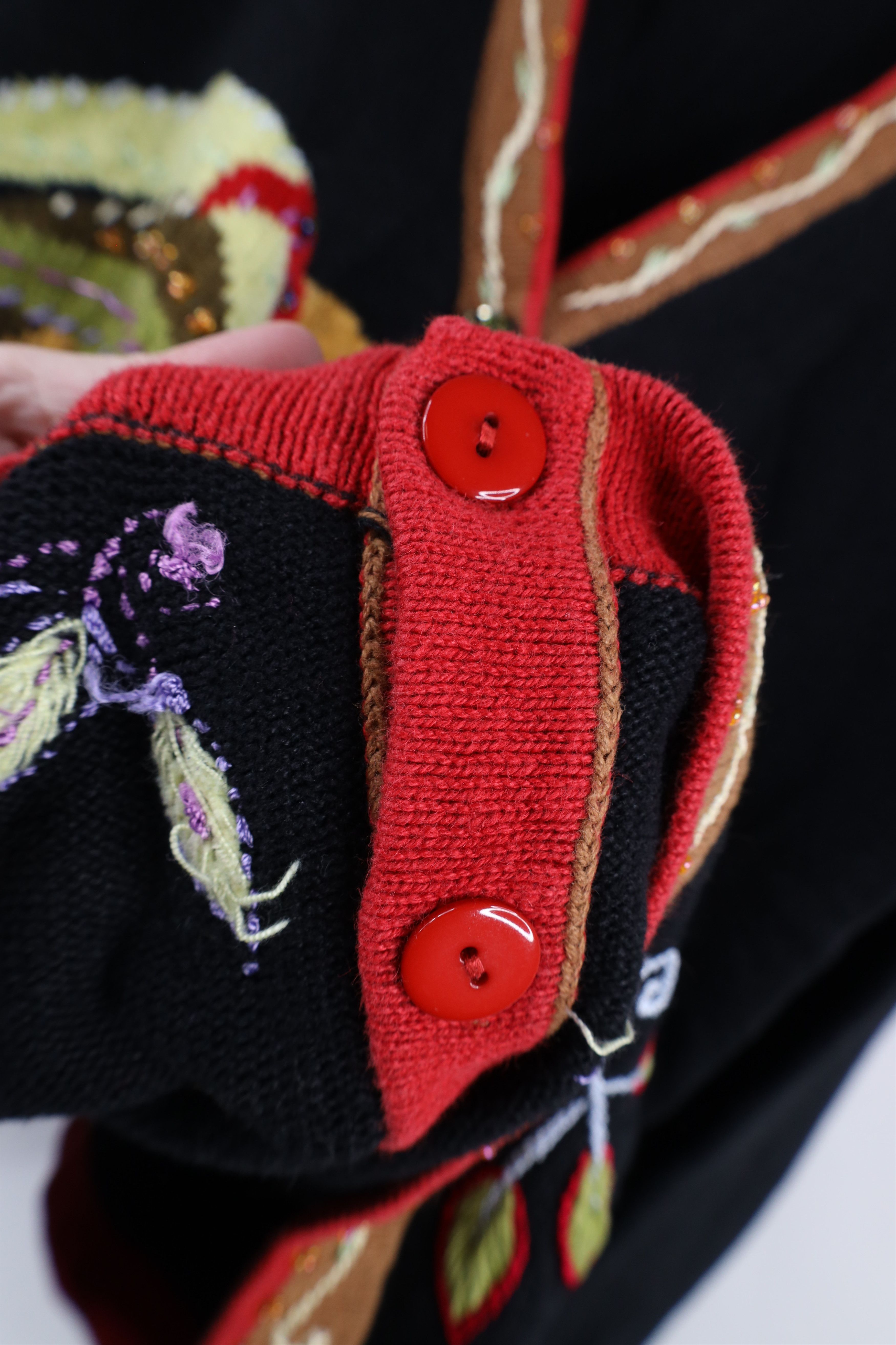 Vintage Vintage 90s Streetwear Embroidered Chicken Cardigan Sweater Size L / US 10 / IT 46 - 6 Thumbnail