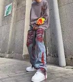 Japanese Brand Vintage Distressed Punk Harajuku-Style Straight Leg Denim Size US 32 / EU 48 - 3 Thumbnail