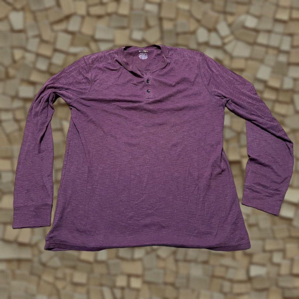 Apt. 9 APT.9 Shirt Mens XLT Purple Long Sleeve 1/4 Buttons Big & Tall T-Shirt Size US XL / EU 56 / 4 - 1 Thumbnail