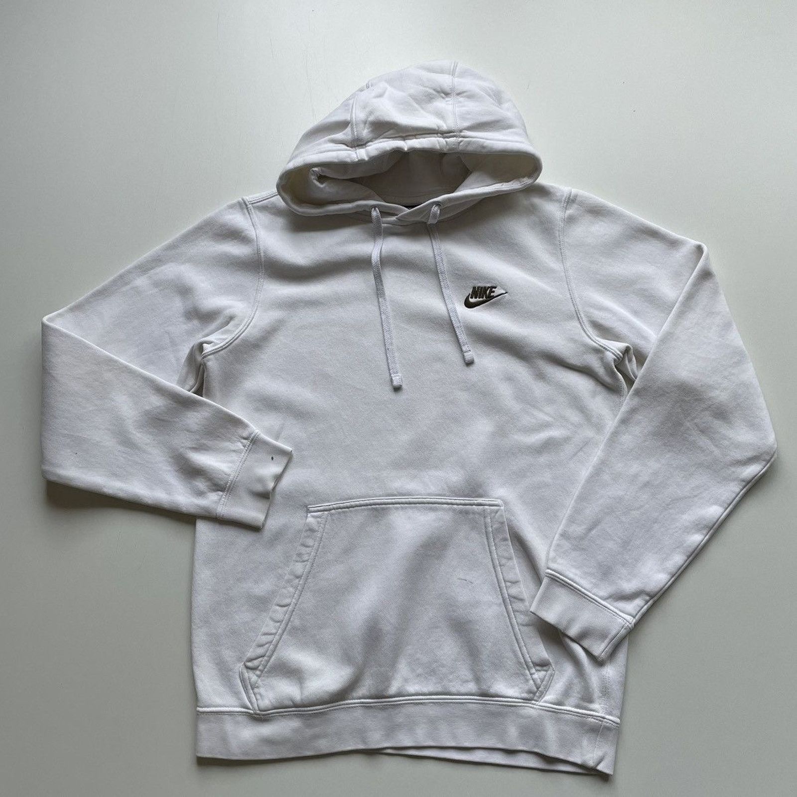 Vintage Y2K Nike Swoosh Hoodie Sweatshirt Small White Rare