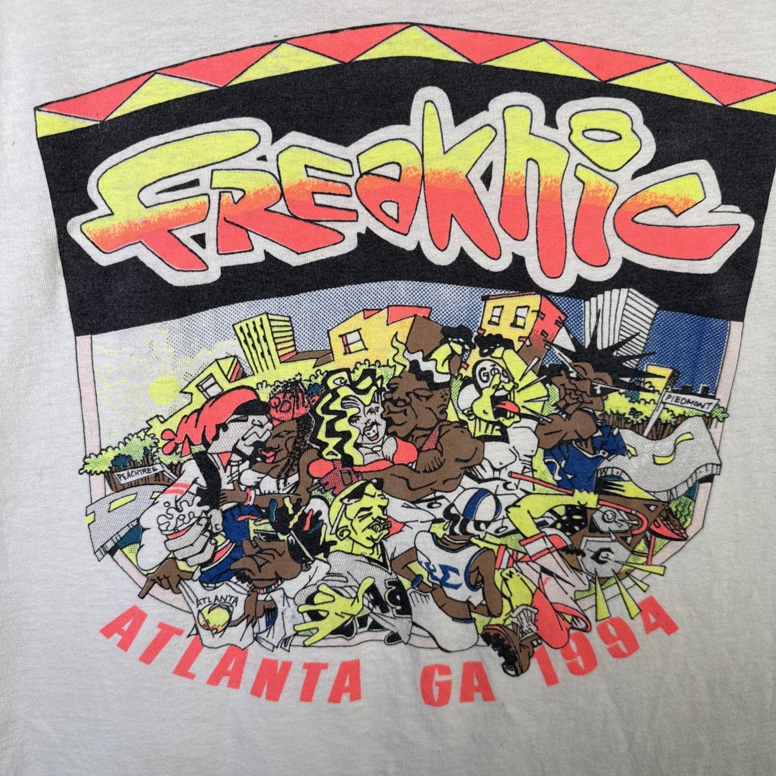 Vintage Vintage Freaknik Shirt XL White 90s 1994 Atlanta Hop Hop Rap Size US XL / EU 56 / 4 - 2 Thumbnail