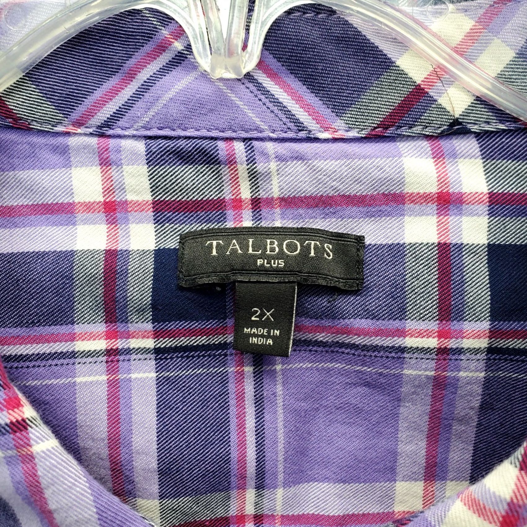Talbots Talbots Shirt Womens 2X Multicolor Plaid Button Up Long Sleeve Collared Casual Shirt Womens Size 2X Mens/ Womens Size XXL / US 16-18 / IT 52-54 - 5 Thumbnail