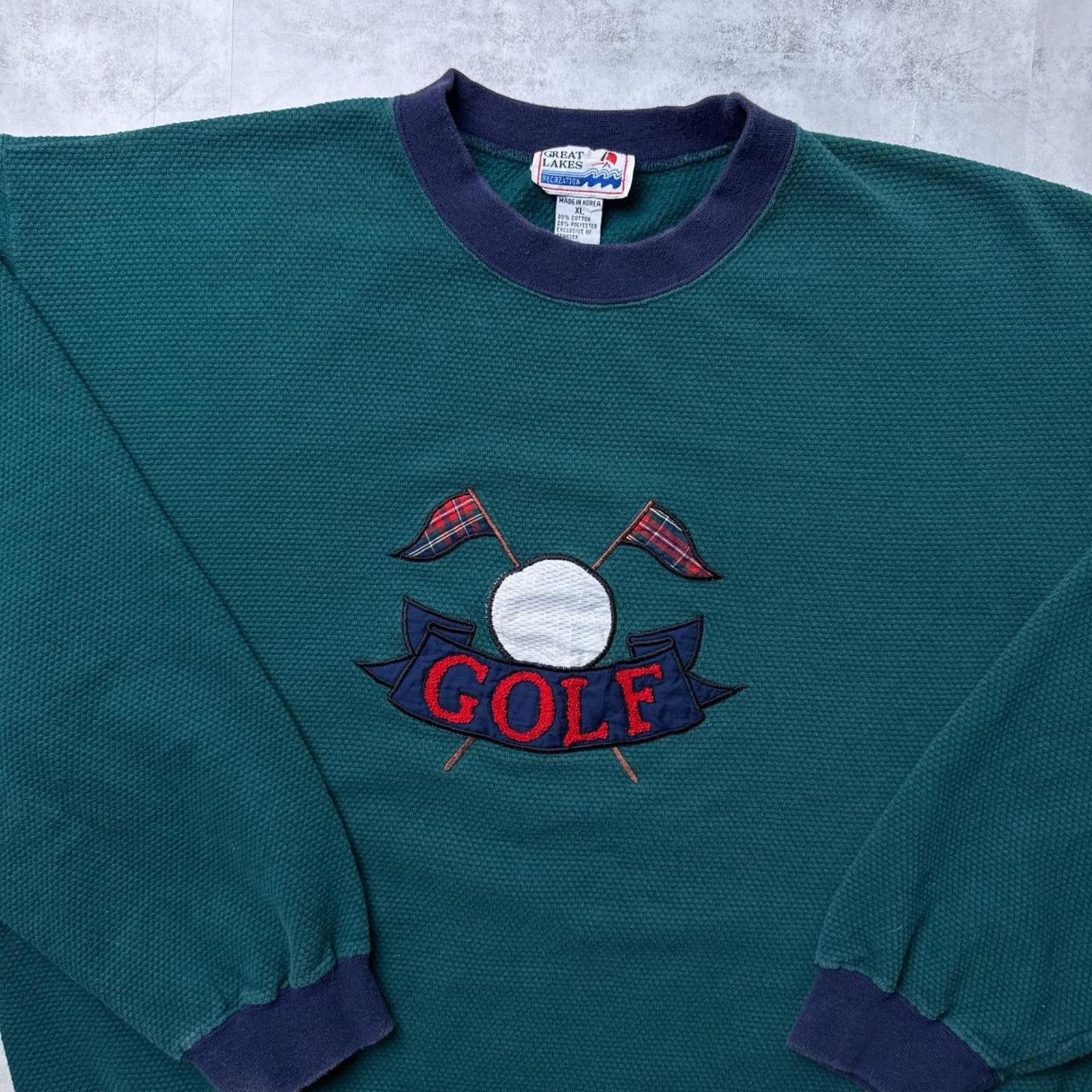 Other Y2K Golf Green Vintage 00s Embroidered Sweatshirt Size US XL / EU 56 / 4 - 3 Thumbnail