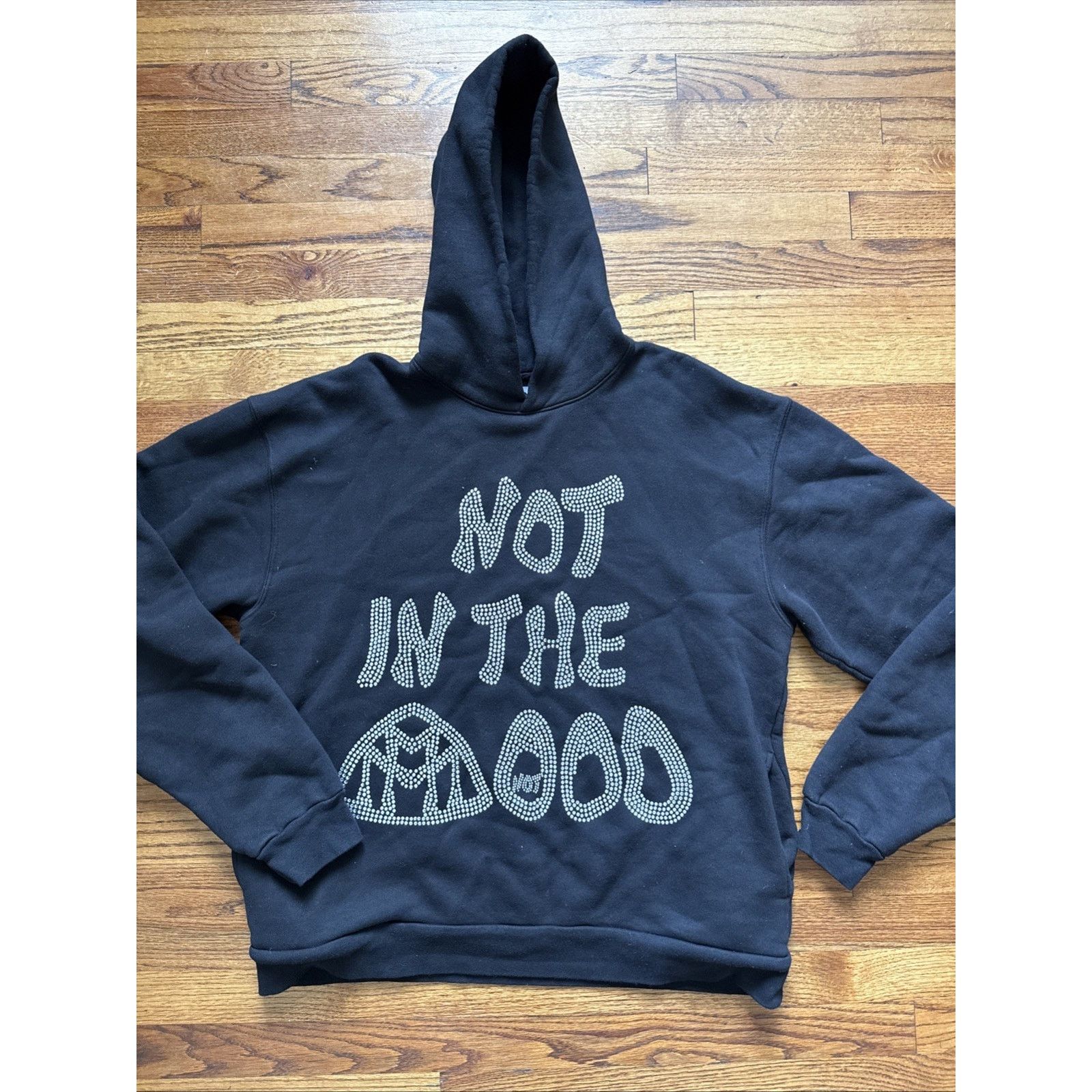 Other Mood Swings NOT IN THE MOOD RHINESTONE HOODIE Size L Size US L / EU 52-54 / 3 - 1 Thumbnail