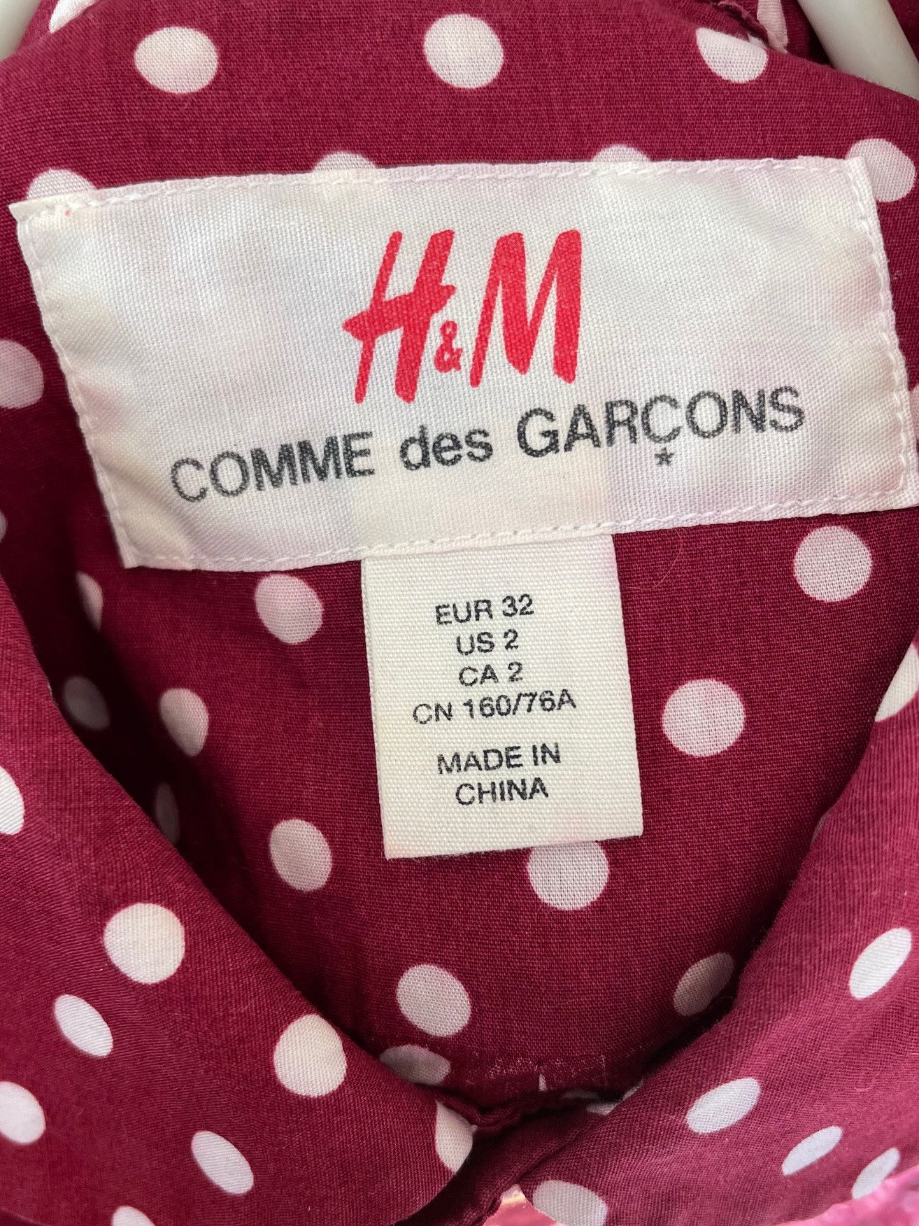 Comme des Garcons × H&M Comme Des Garcons x H&M Women’s polka dot long sleeve shirt Size XS / US 0-2 / IT 36-38 - 3 Thumbnail