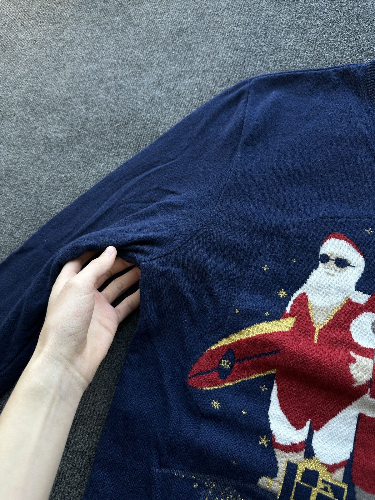 Breitling BREITLING 🚨 CHRISTMAS SANTA CLAUS BIG LOGO BLUE MEN SWEATER Size US XL / EU 56 / 4 - 8 Thumbnail