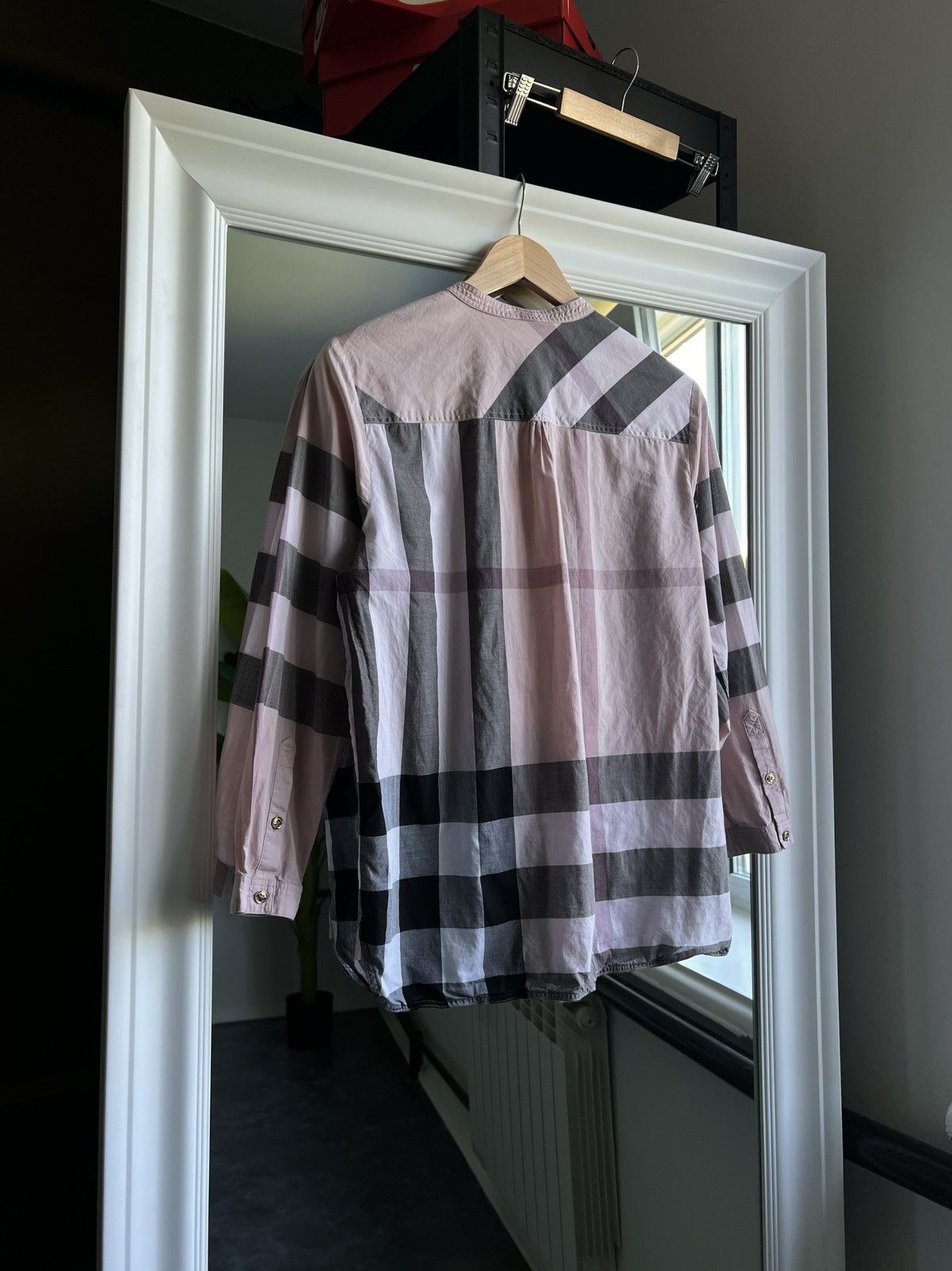 Burberry Burberry Pink House Check Cotton Shirt Grandad Collar Size M Size M / US 6-8 / IT 42-44 - 9 Thumbnail