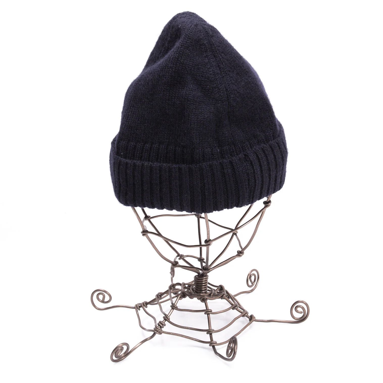 Dries Van Noten Wool Ribbed Knit Cap in Navy Blue Size ONE SIZE - 3 Thumbnail