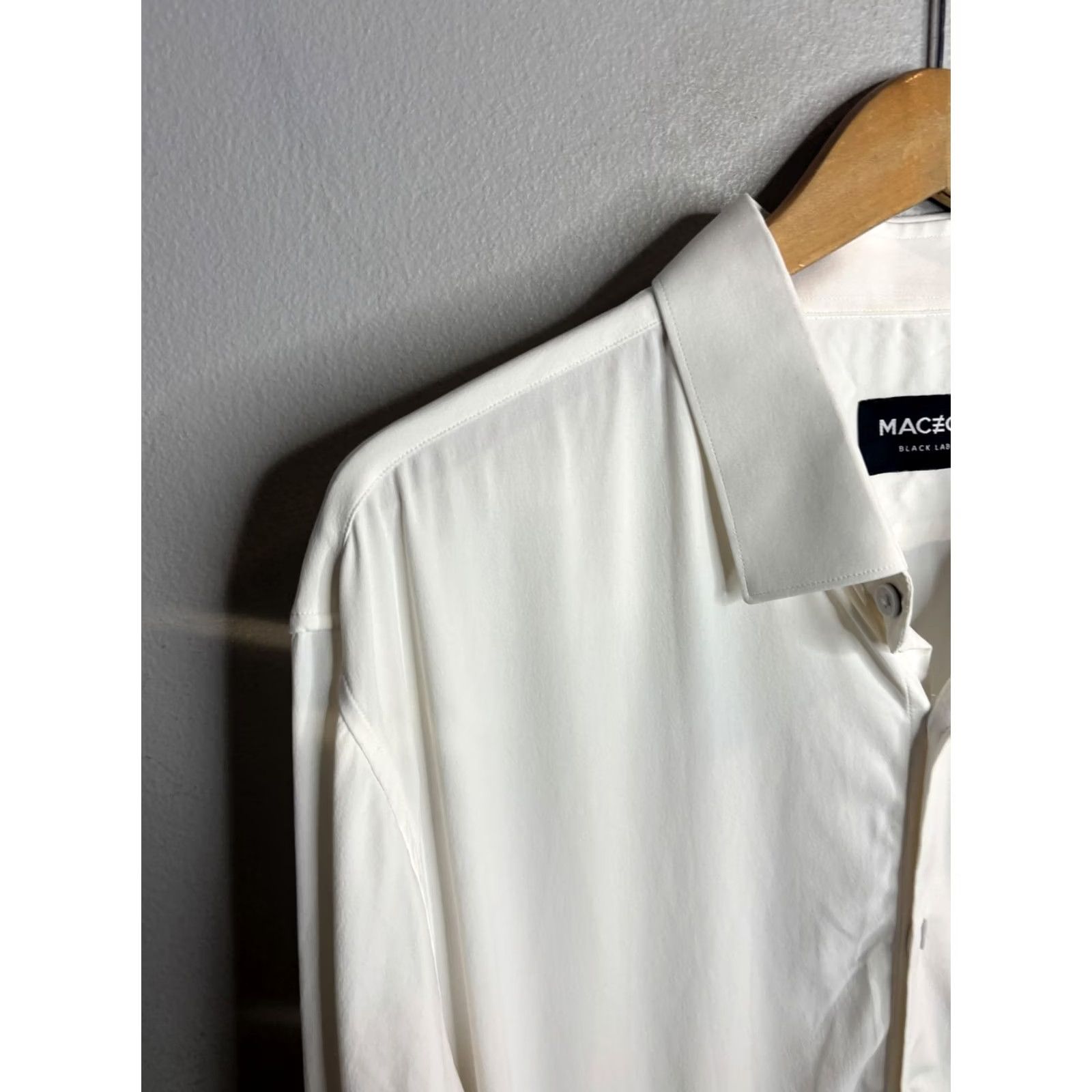 Maceoo Maceoo Black Label Shirt Mens 3XL White Long Sleeve Button Front Dress Collared Size 48R - 2 Thumbnail