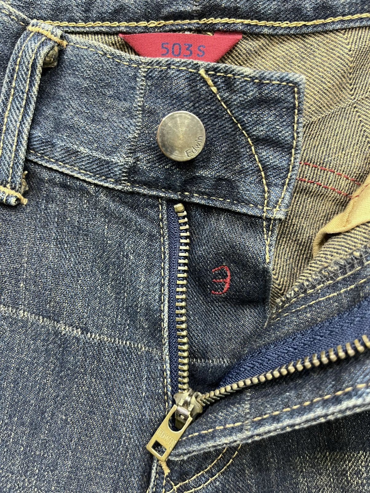Edwin EDWIN 503 Perfect FLARE Grunge Mudwash Plaid Design Denim Size US 31 - 6 Thumbnail