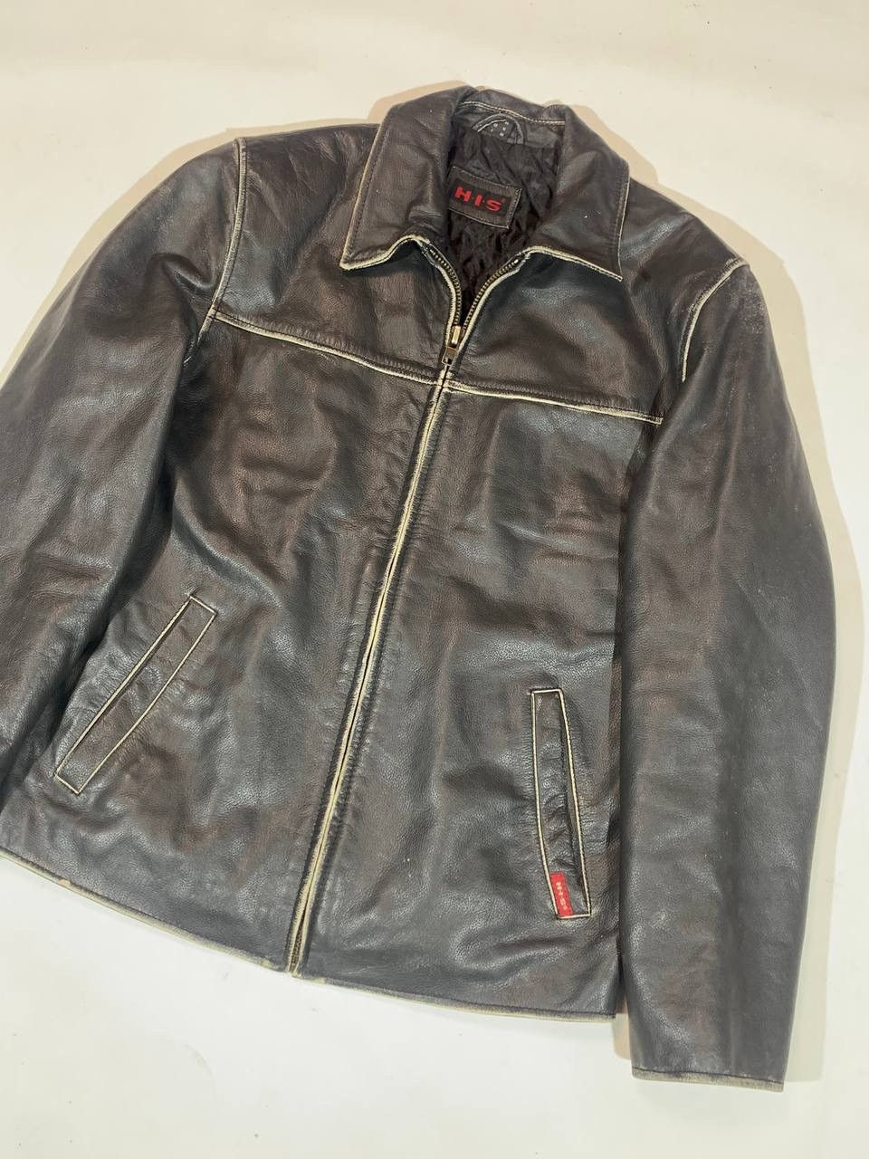 Other HIS Moto Racing Leather Jacket Vintage Size US M / EU 48-50 / 2 - 3 Thumbnail