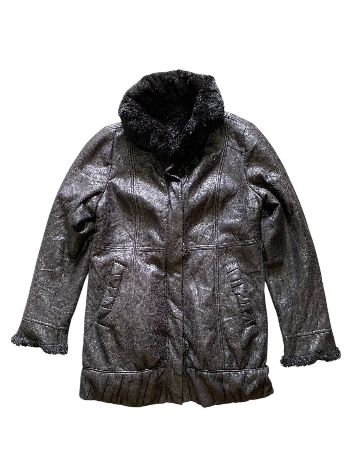 Vtg Snake Skin Arte Soie Fur Leather Jacket