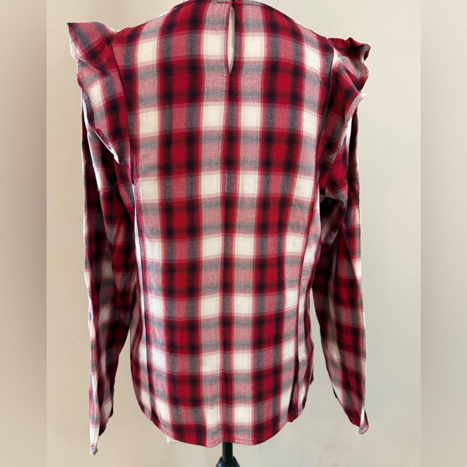 Other Beachlunchlounge retro red plaid ruffled top SZ M Size M / US 6-8 / IT 42-44 - 4 Thumbnail