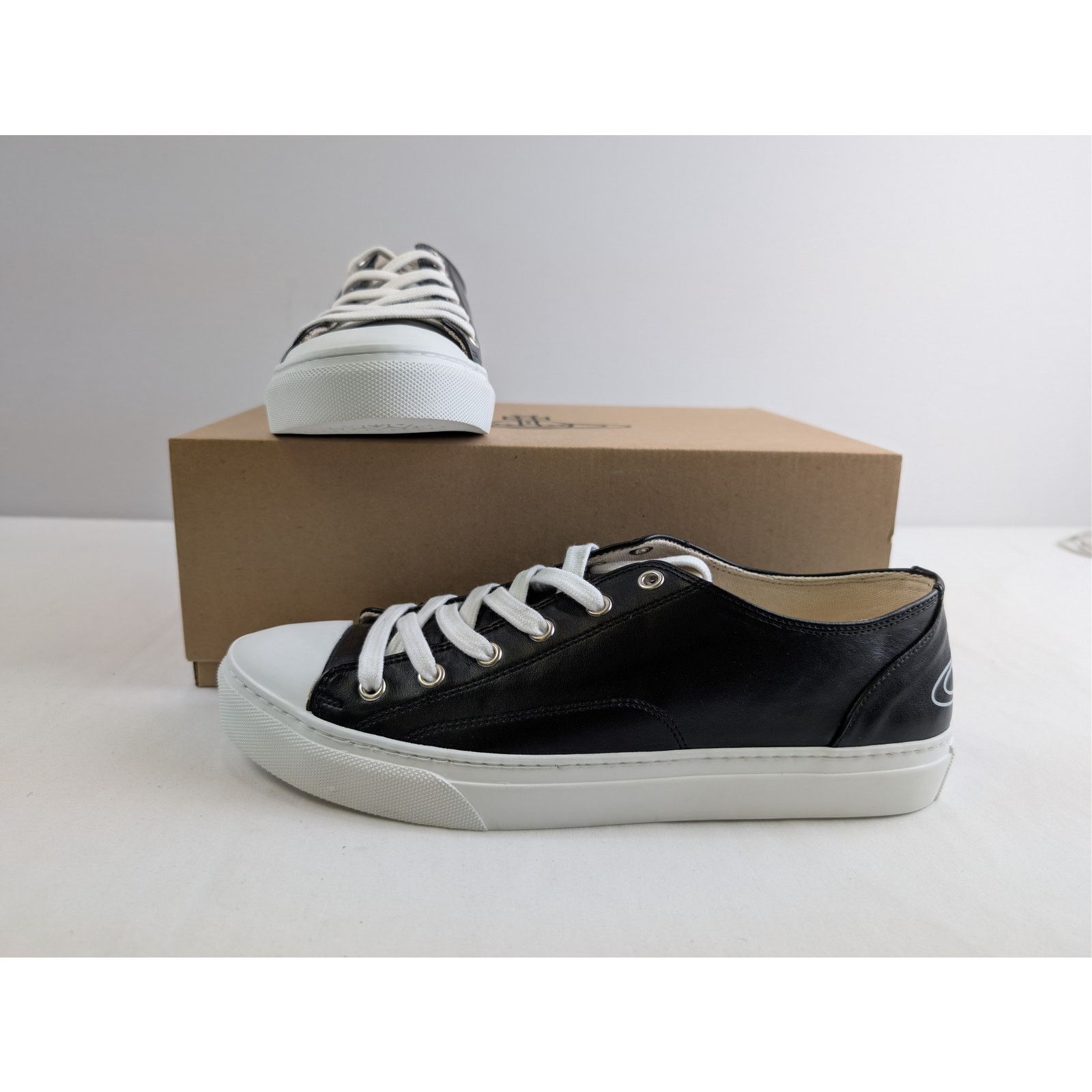 Vivienne Westwood o1rshd1 Plimsoll High Top Eco Leather Sneakers in Black Size US 10 / EU 43 - 22 Thumbnail